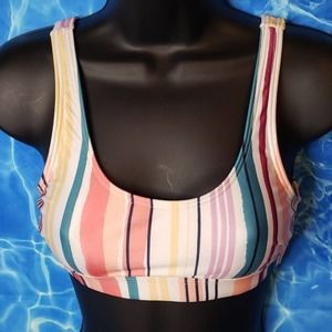 ASOS Striped Crop Bikini Top Sz 2